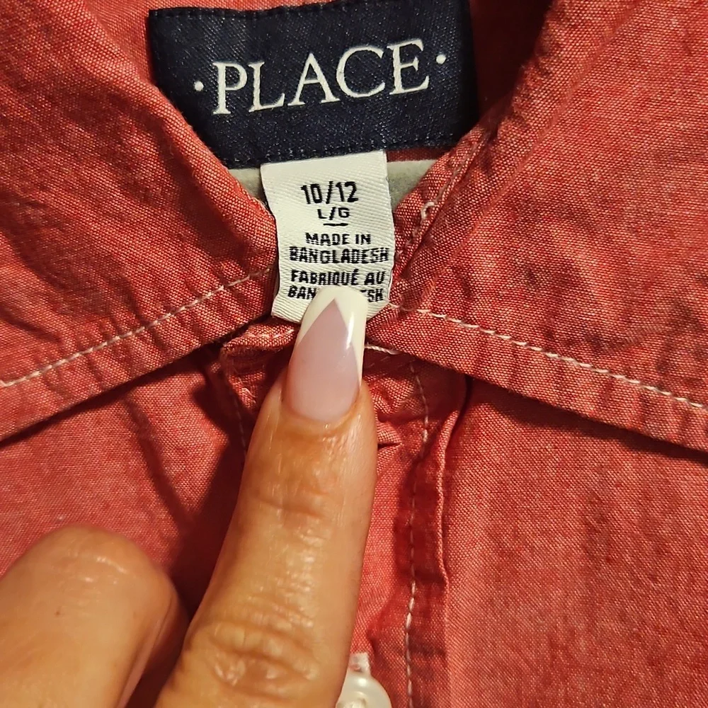 The Children's Place Long Sleeve Button Up - Large 10-12